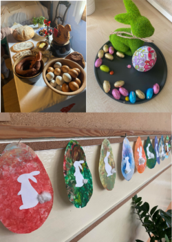 Wielkanocne ozdoby i prace uczniów - wielkanocne malowane zajączki